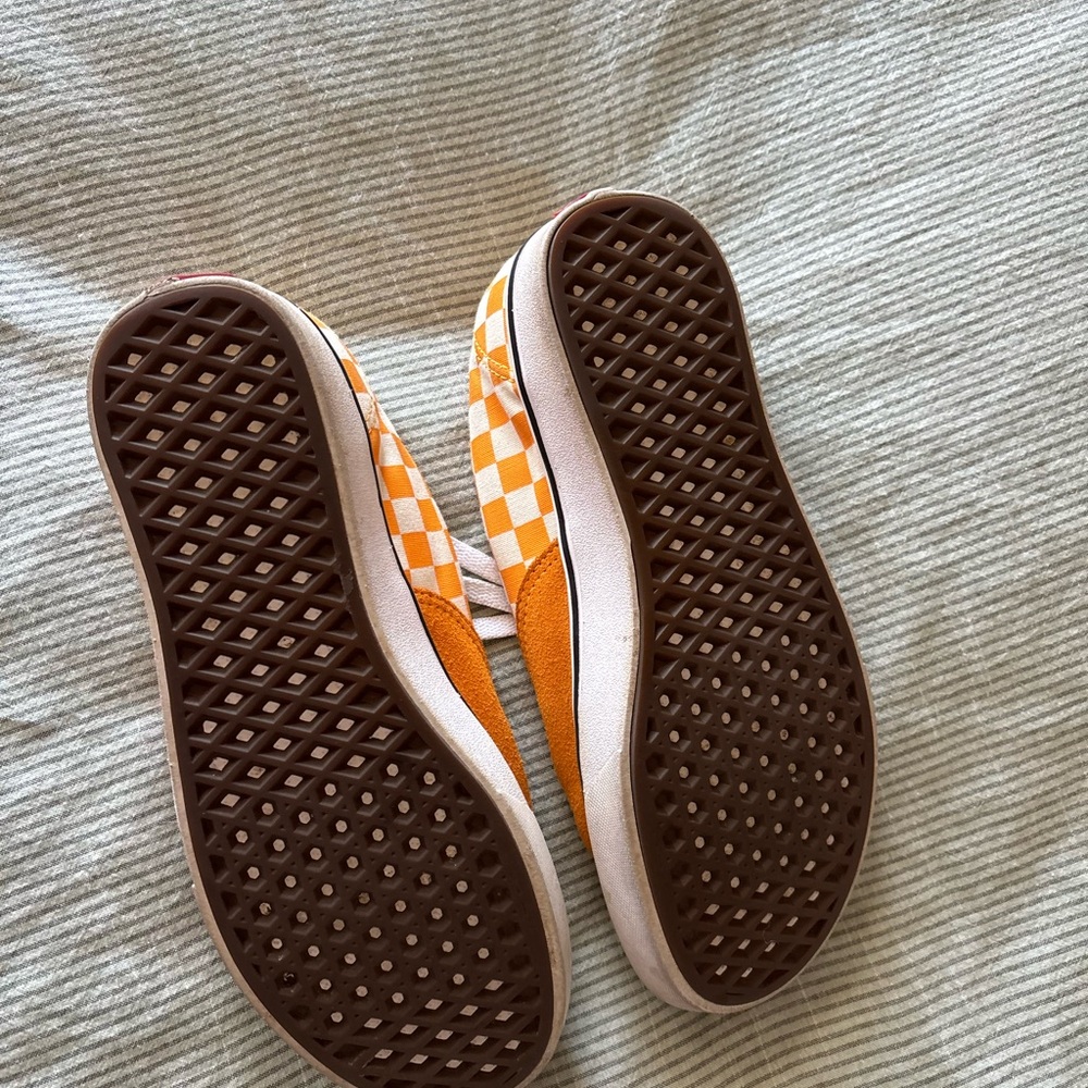 Vans Orange and White Checkered Sneakers - Picture 3 of 4